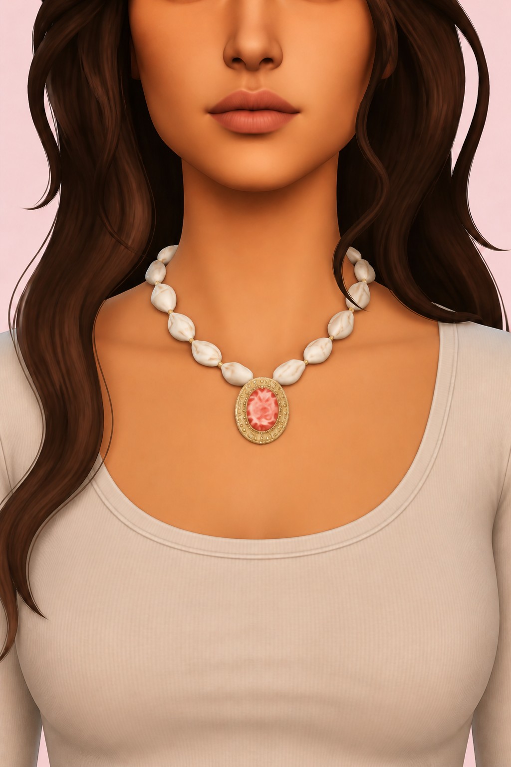 Hazel Necklace custom content (CC) for Sims 4 by BananaSimss