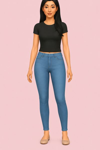 Wren Jeans custom content (CC) for Sims 4 by BananaSimss