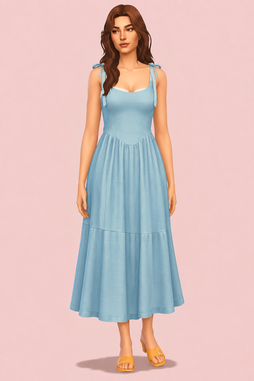 Anabel Dress custom content (CC) for Sims 4 by daisypixels