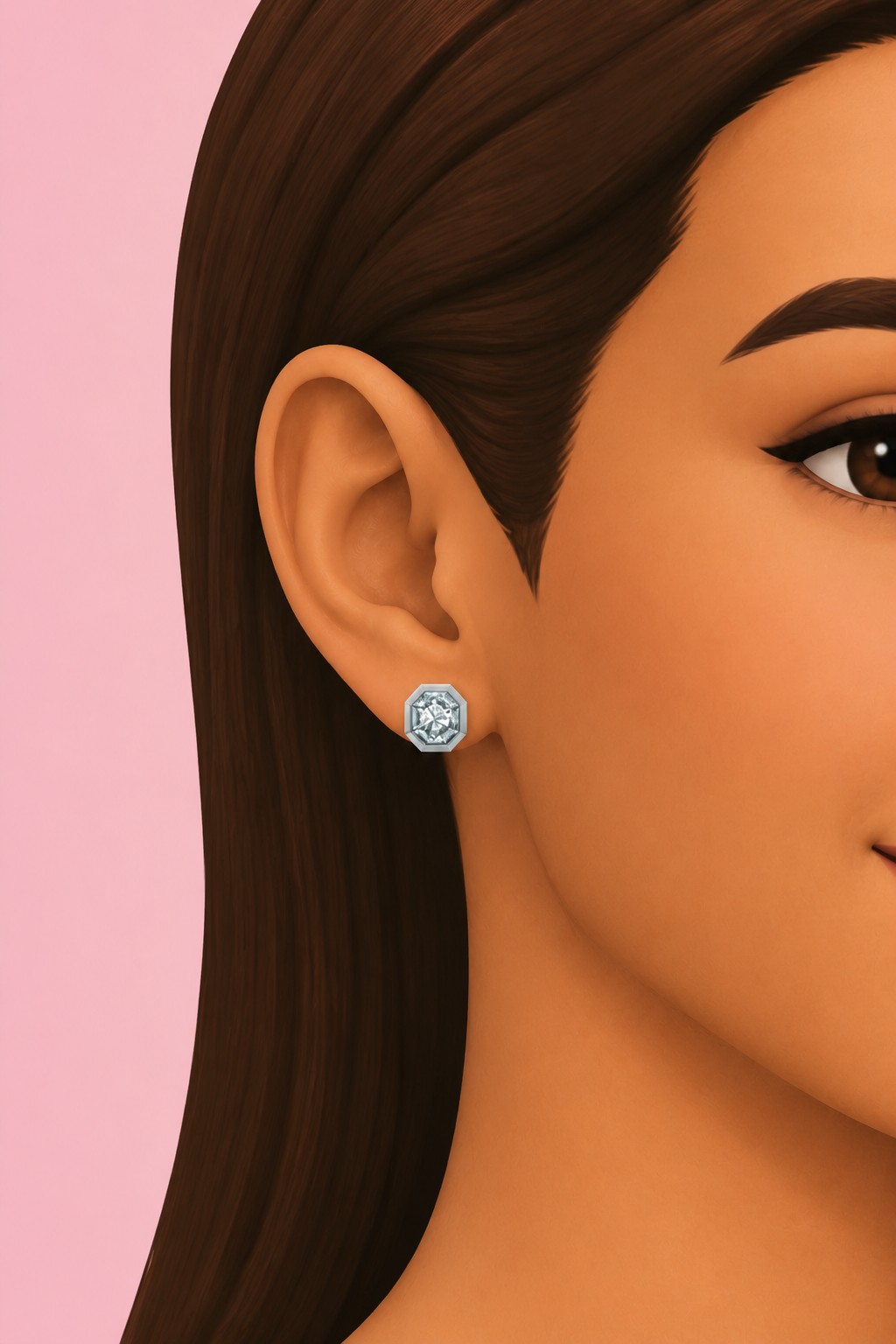 Octagon Earring custom content (CC) for Sims 4 by RIMINGs