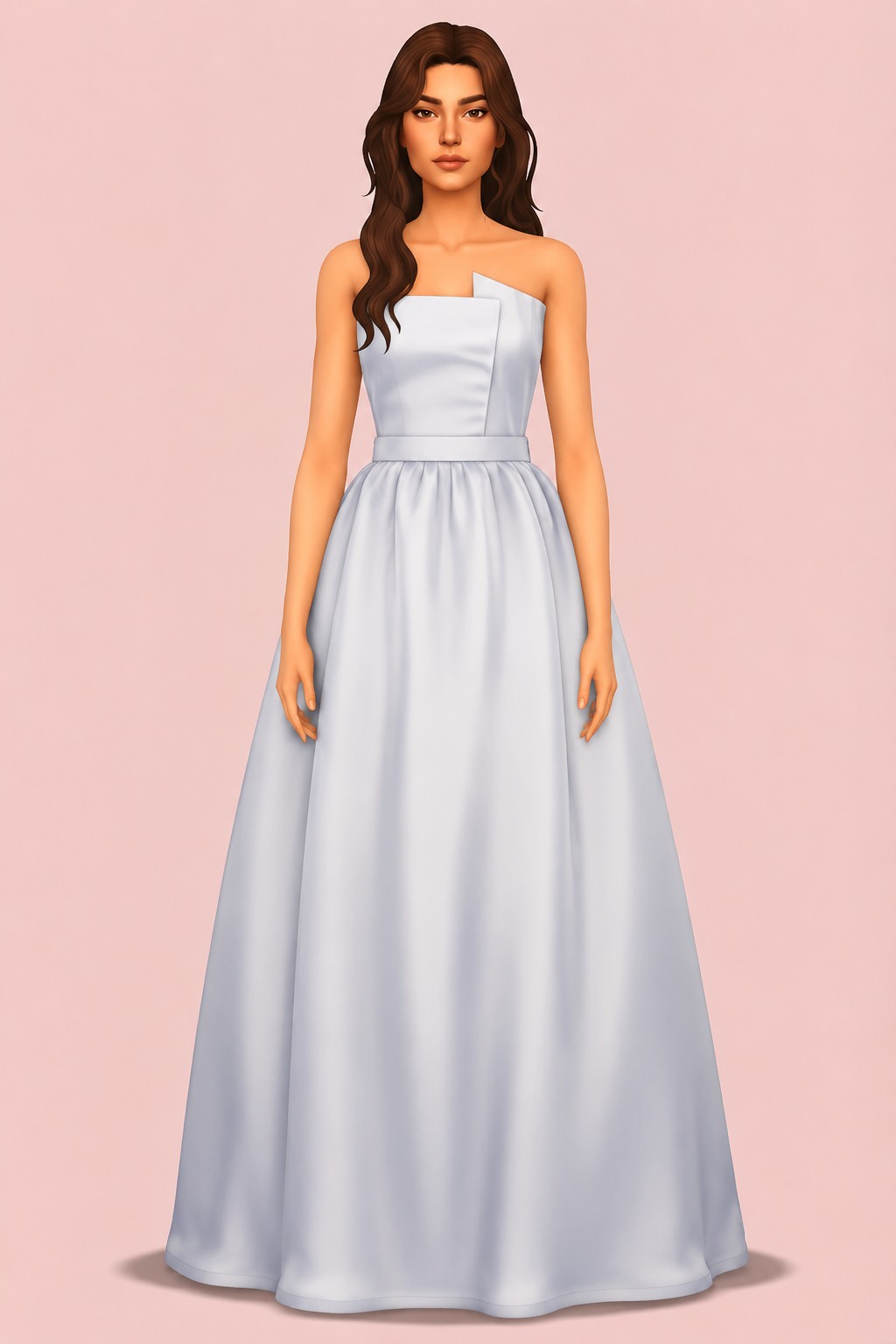 Robe de mariée sans bretelles custom content (CC) for Sims 4 by RIMINGs