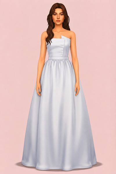 Strapless Wedding Dress custom content (CC) for Sims 4 by RIMINGs