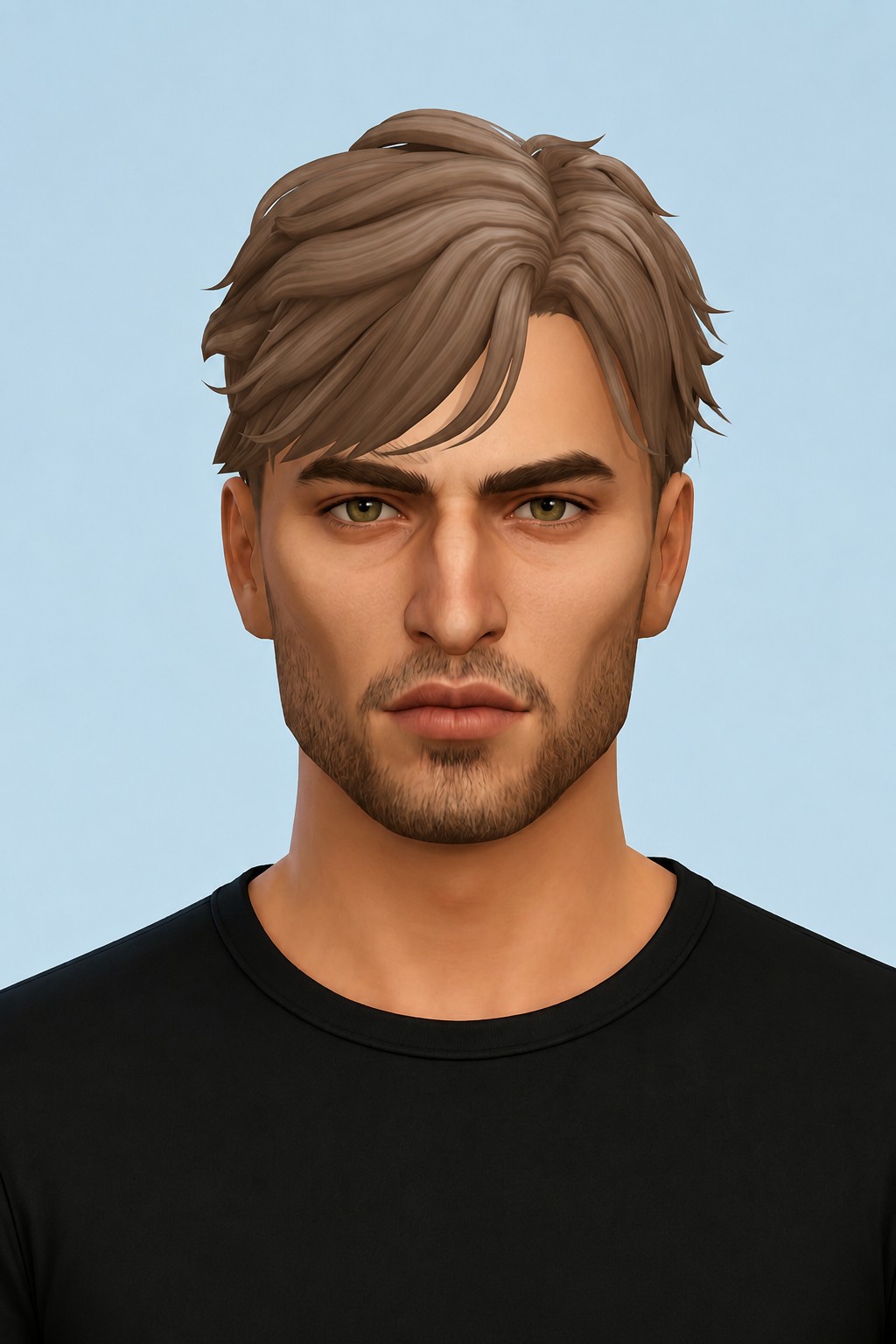 Cyrill Hair custom content (CC) for Sims 4 by johnnysims