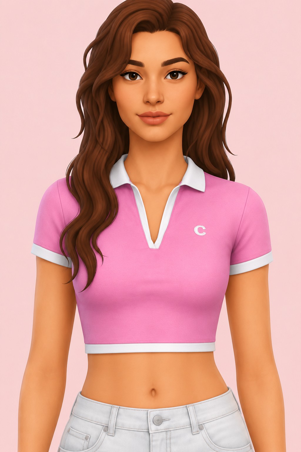 Olivia Top custom content (CC) for Sims 4 by caiocc