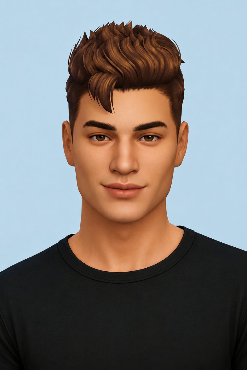 Raven Hair custom content (CC) for Sims 4 by johnnysims