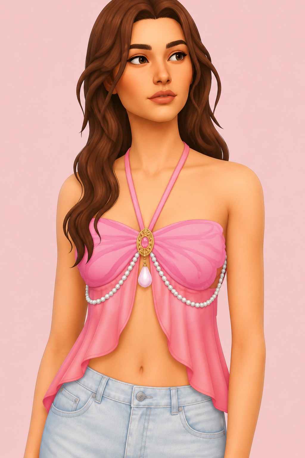 chrysalis top custom content (CC) for Sims 4 by ikarisims
