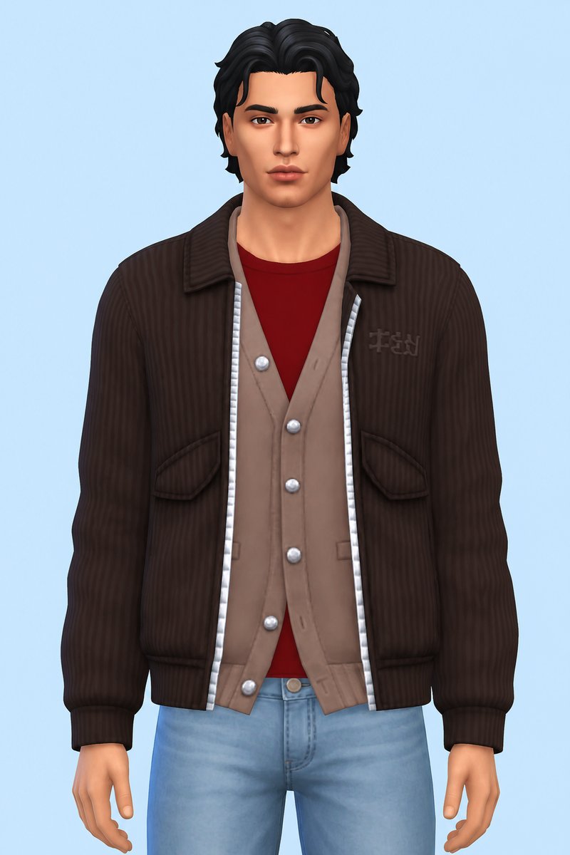[simblreen] Dear Corduroy Jacket With Cardigan