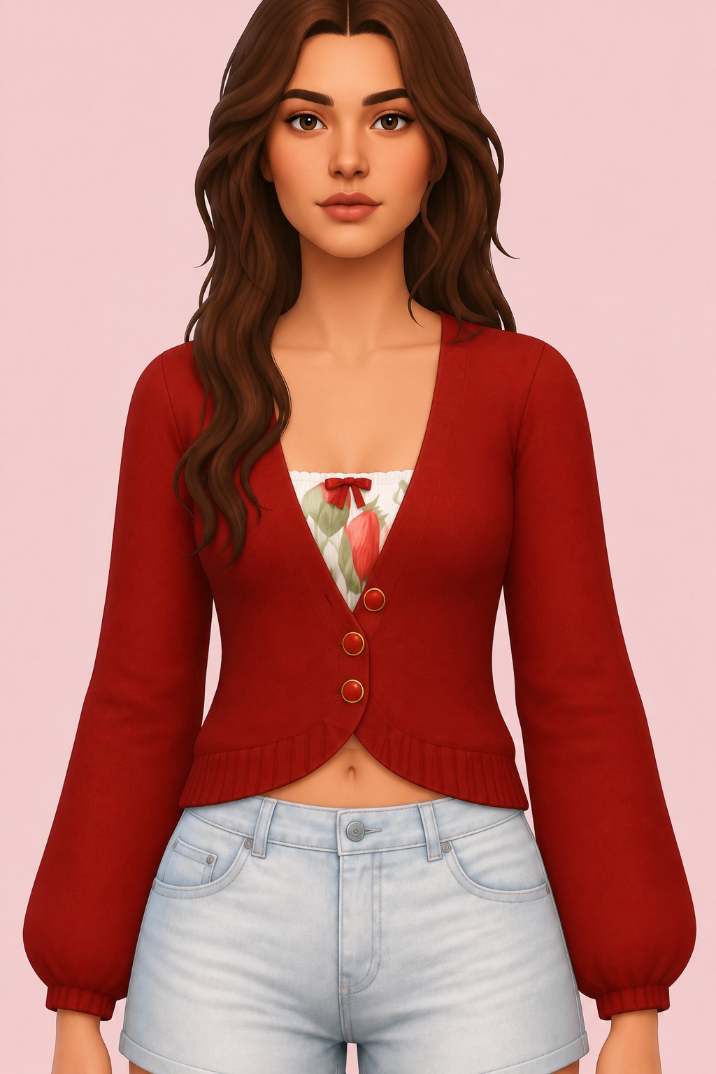 Sweet cardigan custom content (CC) for Sims 4 by zeussim