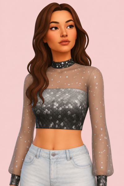 Camera Ready Top custom content (CC) for Sims 4 by joliebean