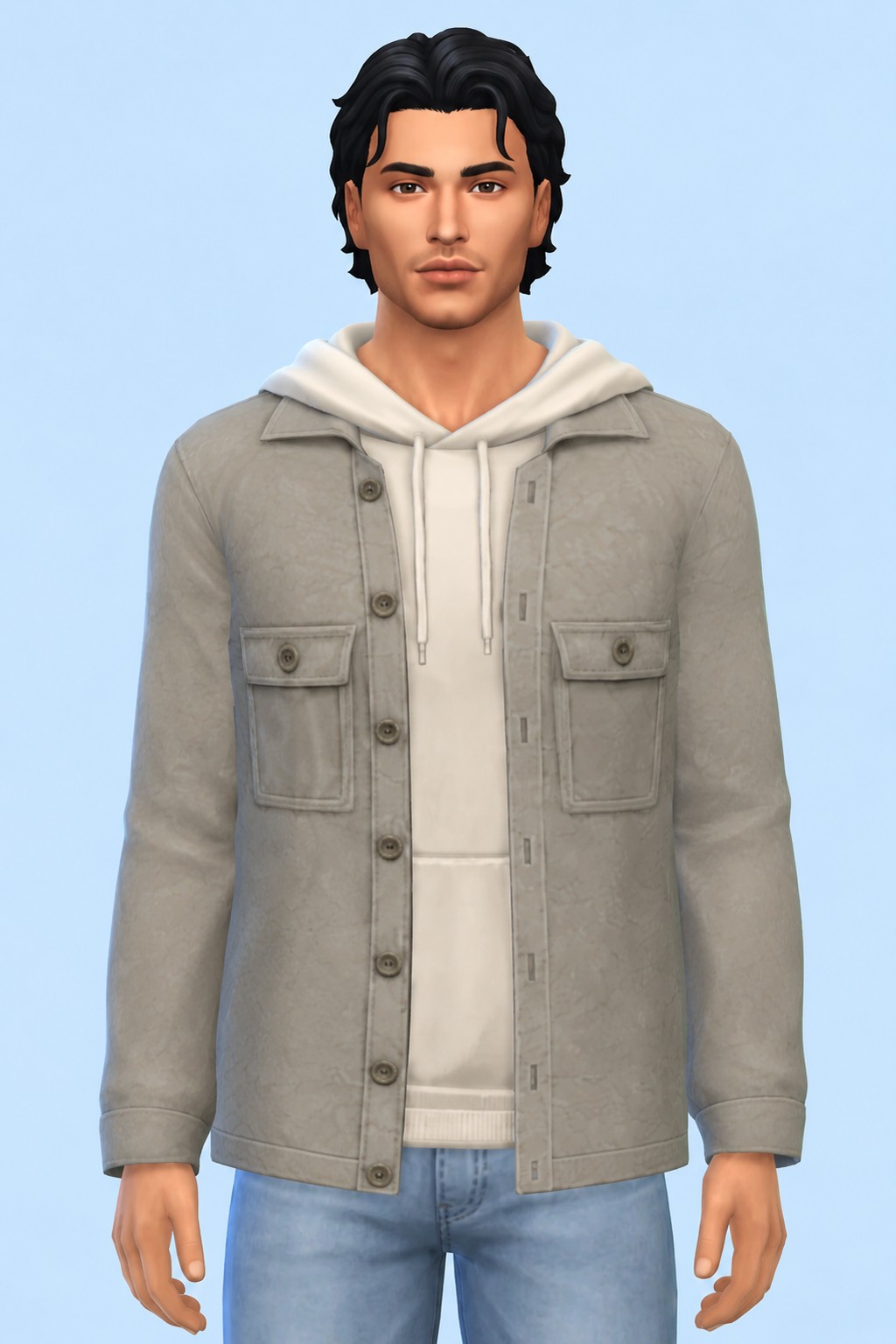 Canvas Overshirt custom content (CC) for Sims 4 by LIJOUE
