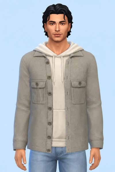 Canvas Overshirt custom content (CC) for Sims 4 by LIJOUE