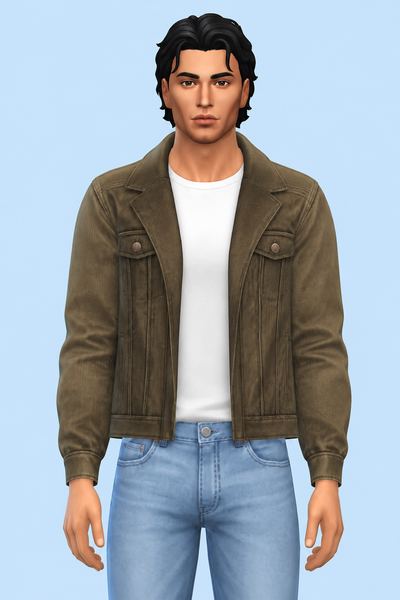 Jacket Corduroy custom content (CC) for Sims 4 by LIJOUE