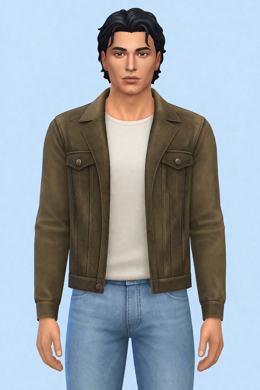 Jacket Suede custom content (CC) for Sims 4 by LIJOUE
