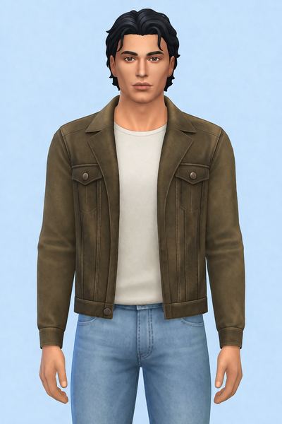 Jacket Suede custom content (CC) for Sims 4 by LIJOUE