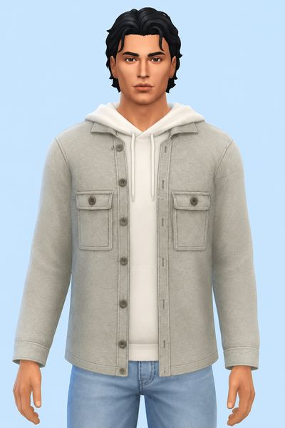 Sherpa Overshirt custom content (CC) for Sims 4 by LIJOUE