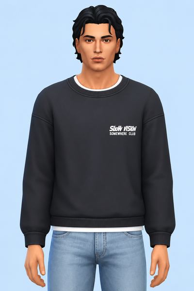 Vintage Sweatshirt custom content (CC) for Sims 4 by LIJOUE