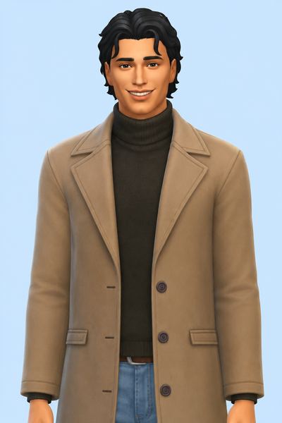 Wool Coat custom content (CC) for Sims 4 by LIJOUE