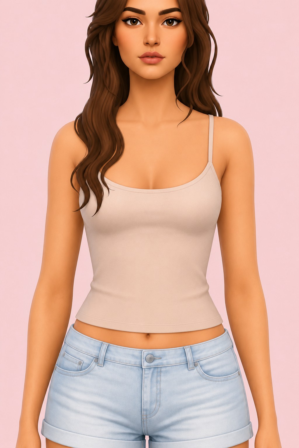 Rowan Tank Top custom content (CC) for Sims 4 by Simscollectionist
