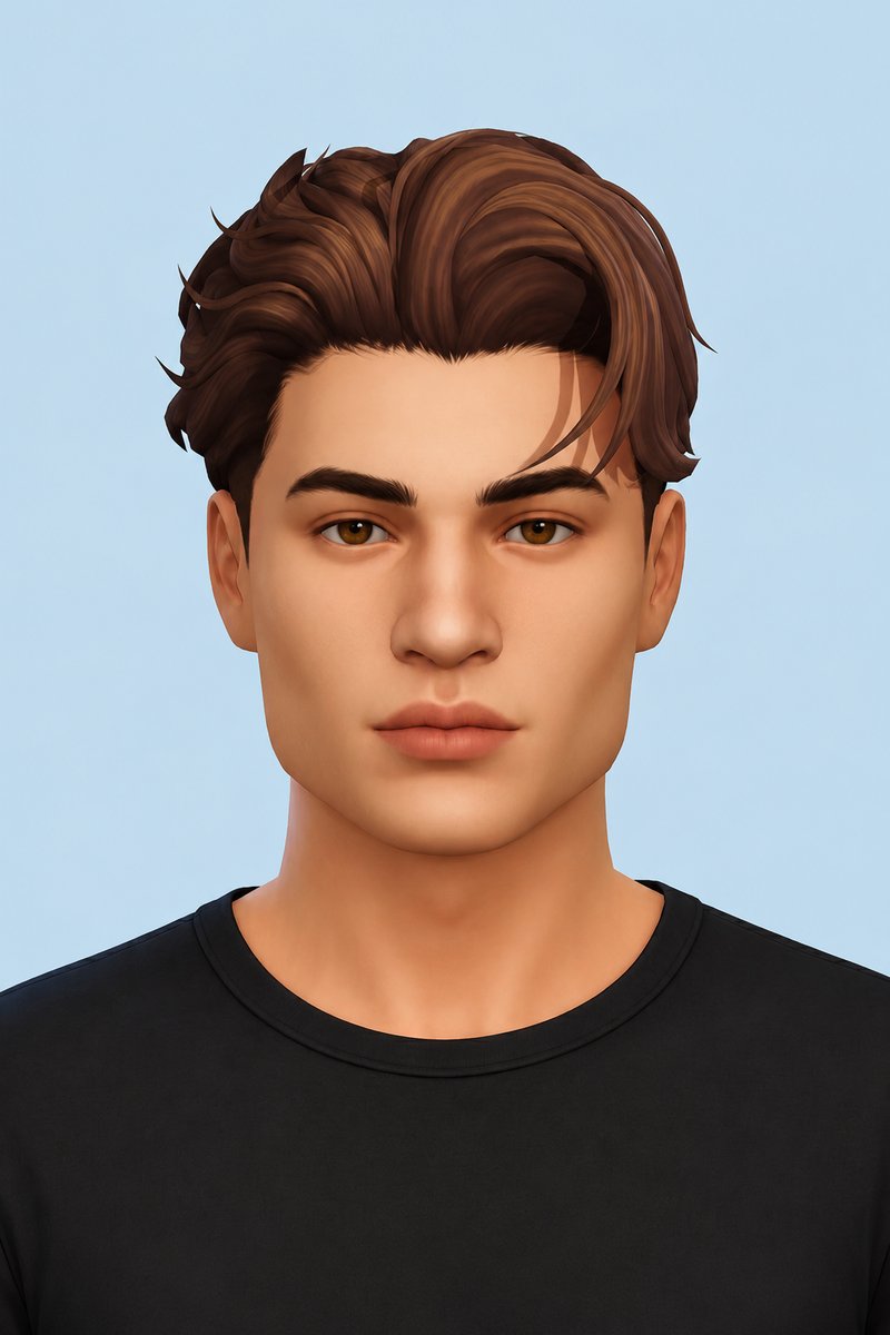 Rowan Hair custom content (CC) for Sims 4 by johnnysims