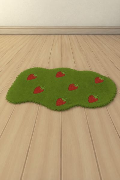 Daydream Faux Fur Rug custom content (CC) for Sims 4 by jujuawesomebeans
