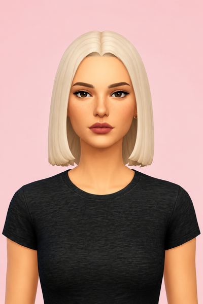 the charlotte - a short and sharp bob hair custom content (CC) for Sims 4 by ladysimmer94