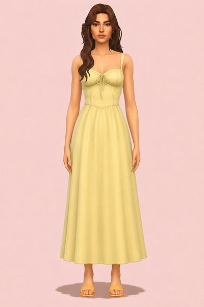 Carmen Dress custom content (CC) for Sims 4 by serenitycc