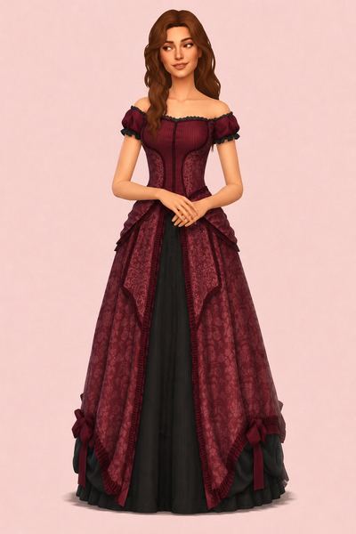 Evie dress custom content (CC) for Sims 4 by moriel