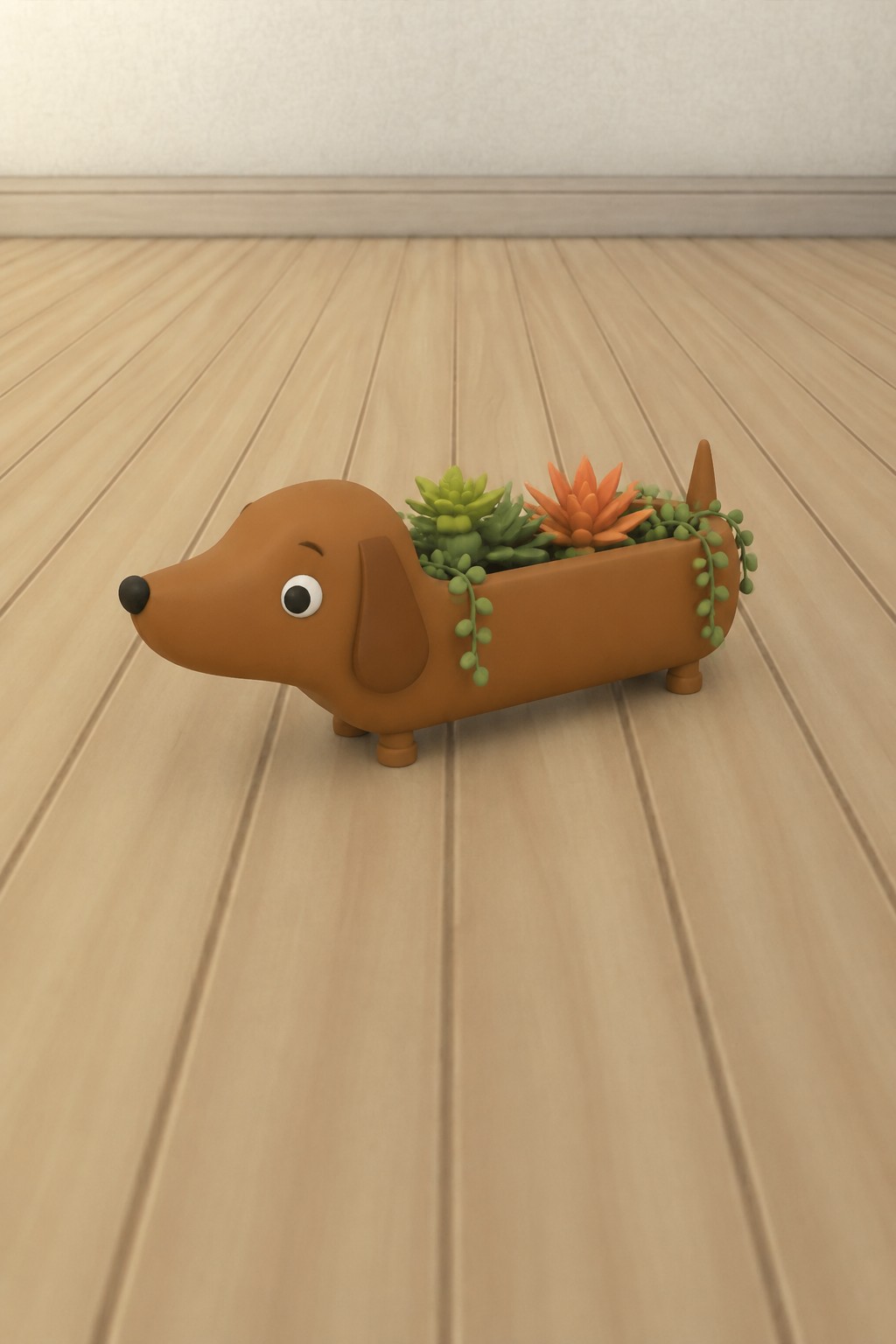 Daschound Planter custom content (CC) for Sims 4 by Kiwisim4