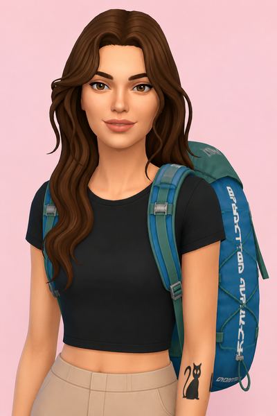 Trekking Backpack custom content (CC) for Sims 4 by caiocc
