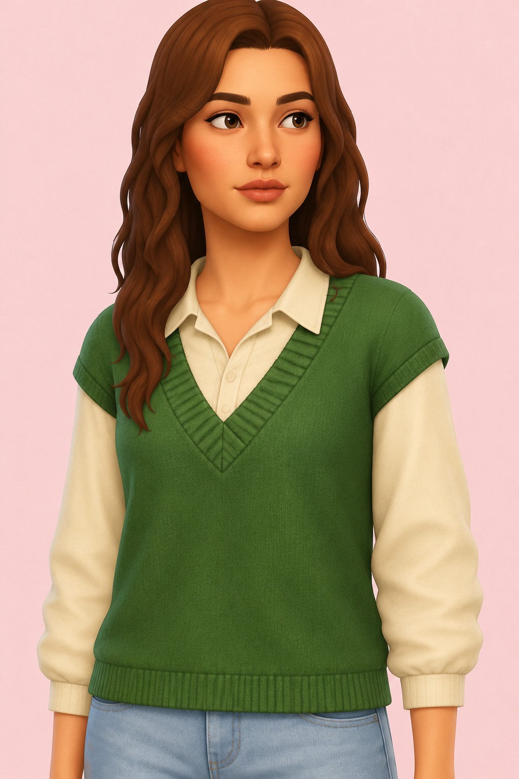 Purl Sweater custom content (CC) for Sims 4 by oakiyo