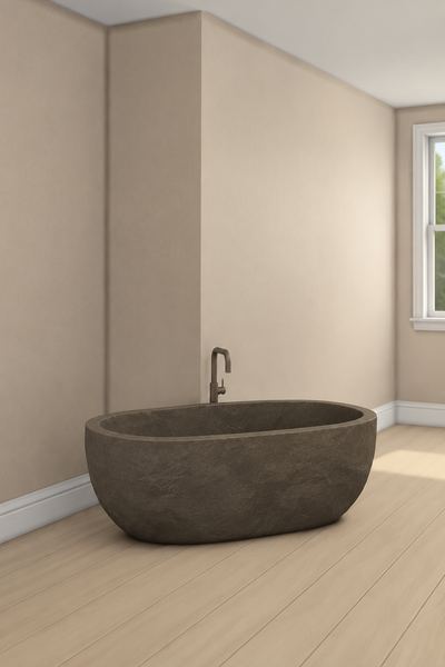 Earth & Stone bathroom is available in early access custom content (CC) for Sims 4 by Syboubou