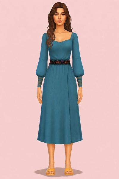 Lelga Dress custom content (CC) for Sims 4 by marsmerizingsims