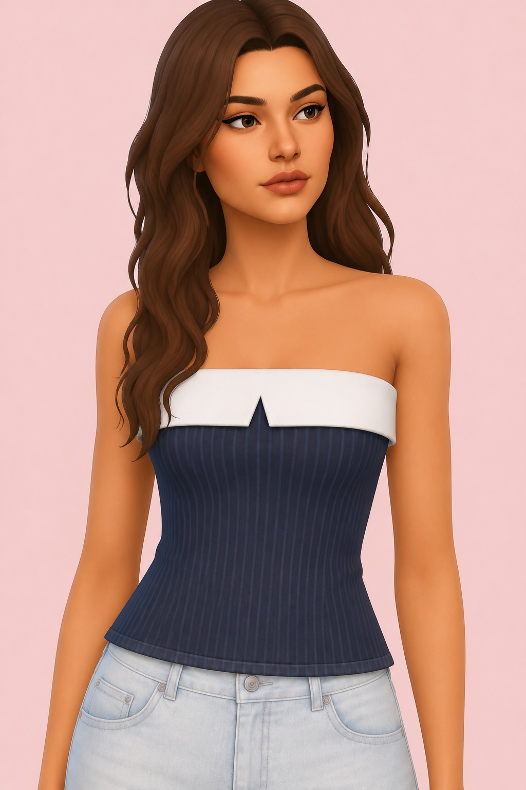 Aurora Top custom content (CC) for Sims 4 by huien