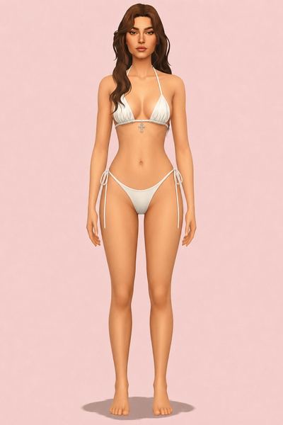 Summer Sins bikini set custom content (CC) for Sims 4 by plazasims