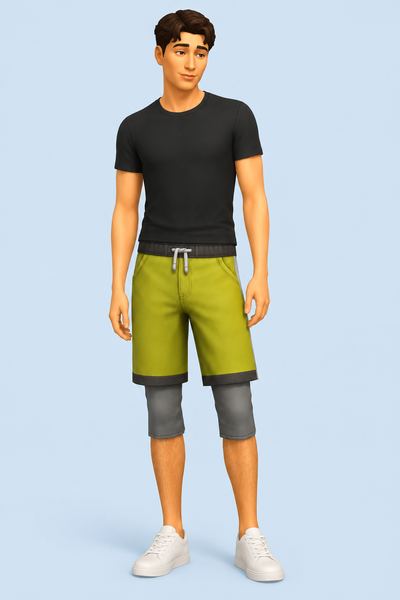 📑Layered Shorts (Male) custom content (CC) for Sims 4 by adrienpastel