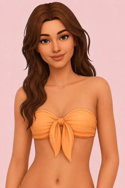 Moana Scarf Bikini Top custom content (CC) for Sims 4 by caiocc