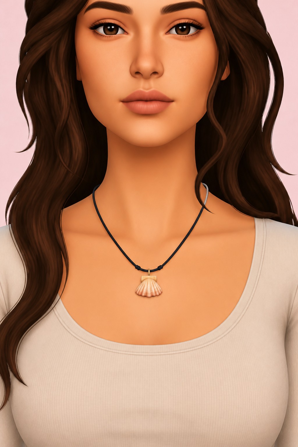 Nami Shell Necklace custom content (CC) for Sims 4 by caiocc