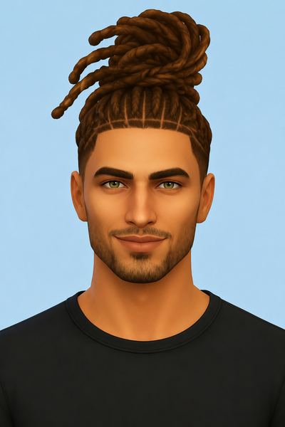 Vadell Locs Updo custom content (CC) for Sims 4 by khadijah551