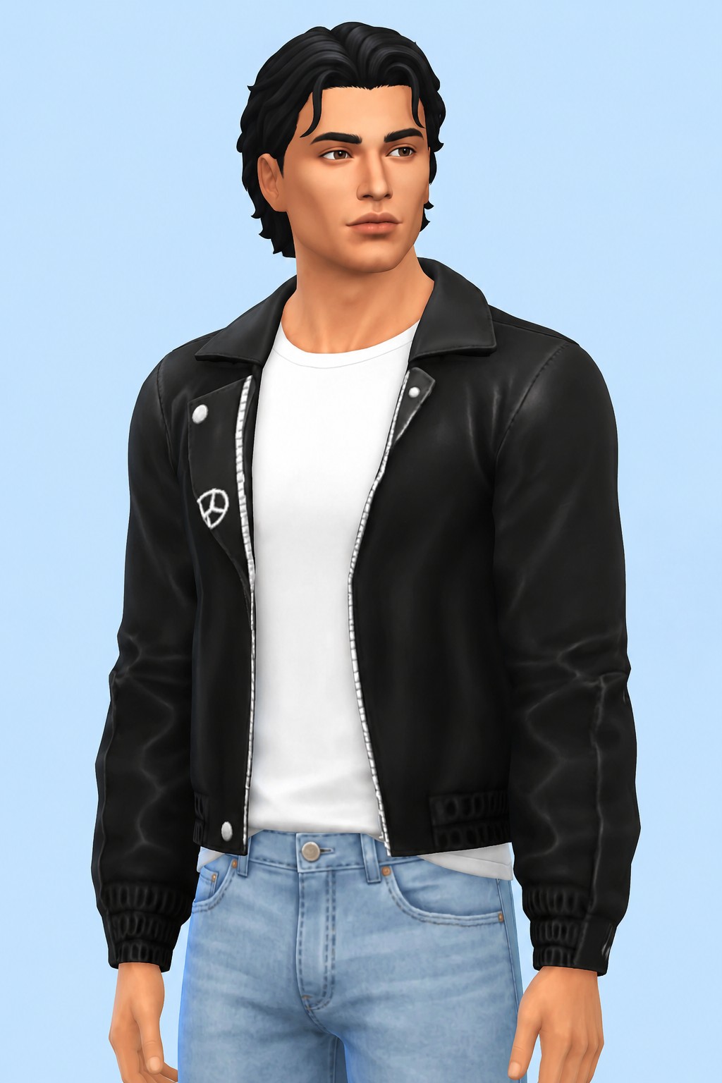 Jaqueta de Couro custom content (CC) for Sims 4 by oranos