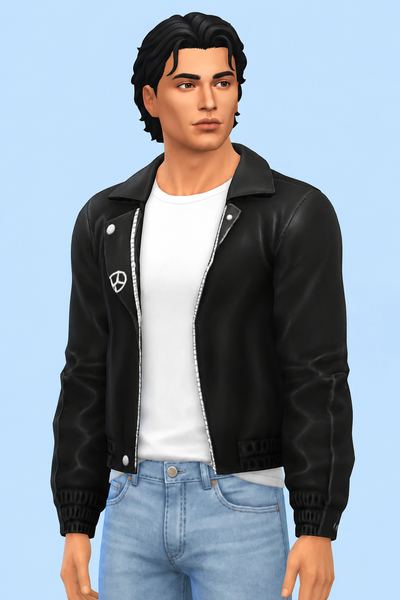 Leather Jacket custom content (CC) for Sims 4 by oranos