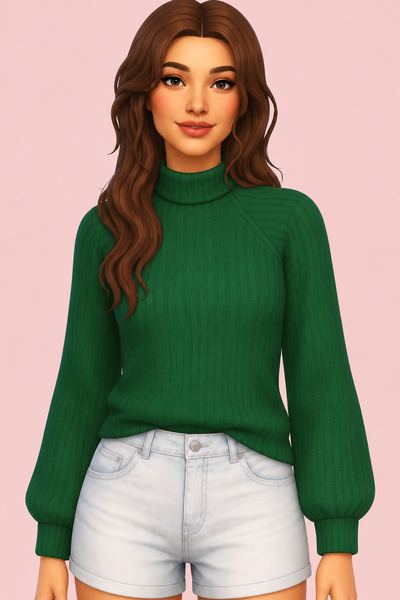 Greenwich Turtleneck custom content (CC) for Sims 4 by Plumbique