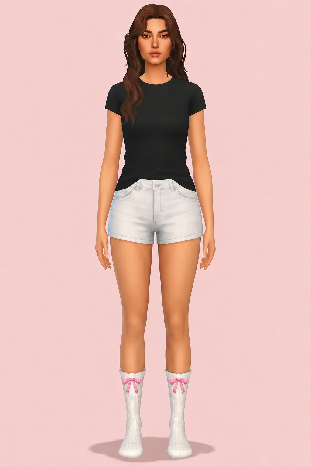 Bow Socks custom content (CC) for Sims 4 by LIJOUE