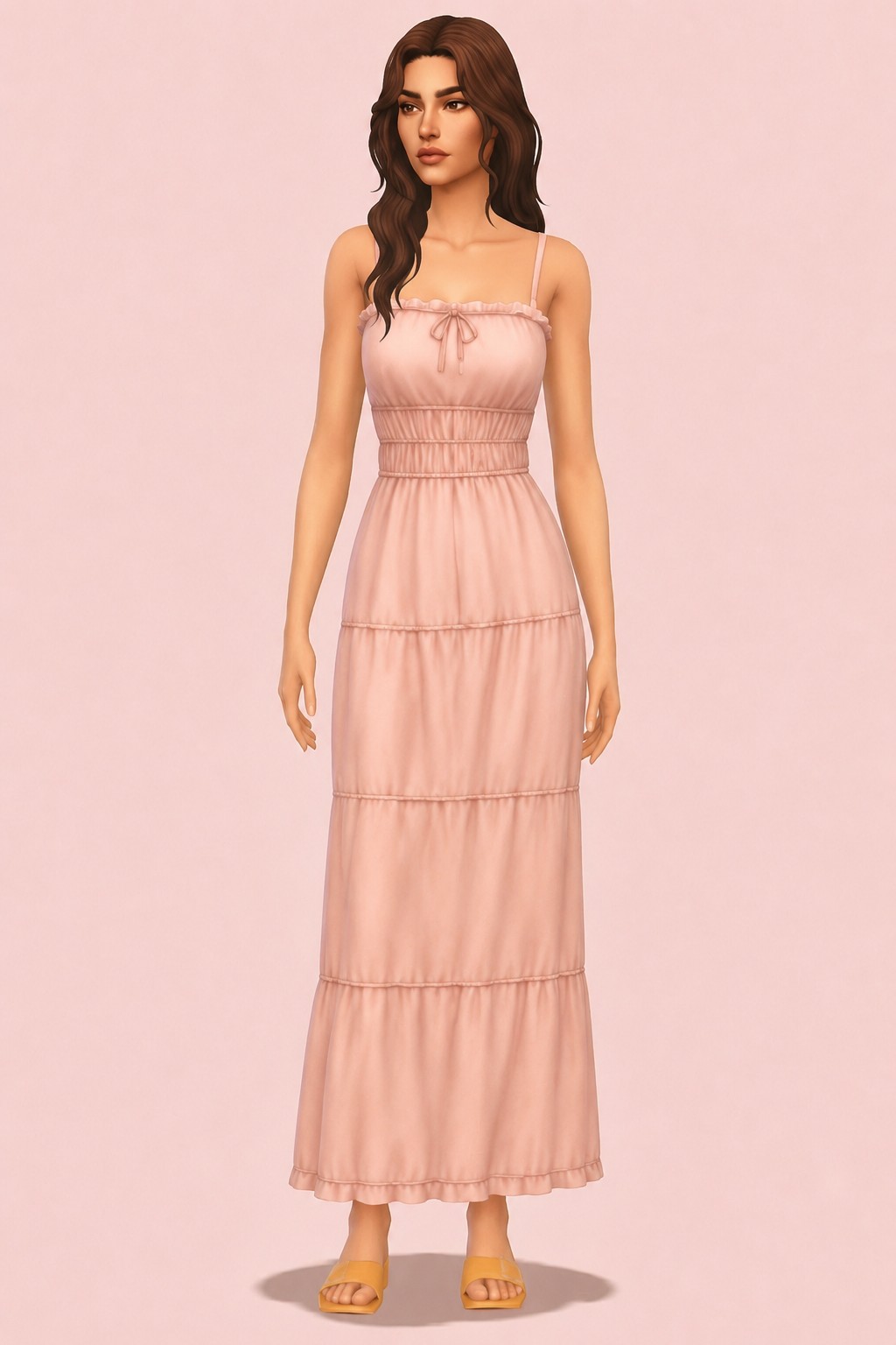 Ярусное платье custom content (CC) for Sims 4 by LIJOUE
