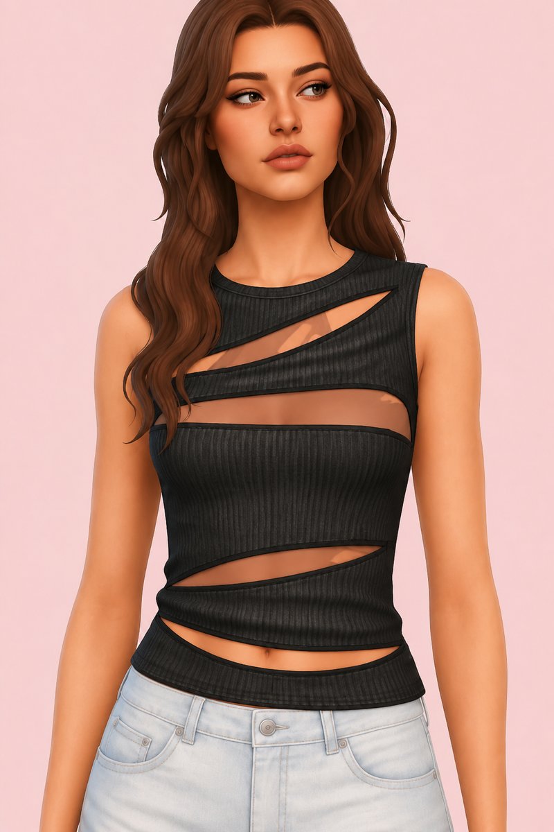 Breakout Top custom content (CC) for Sims 4 by trillyke