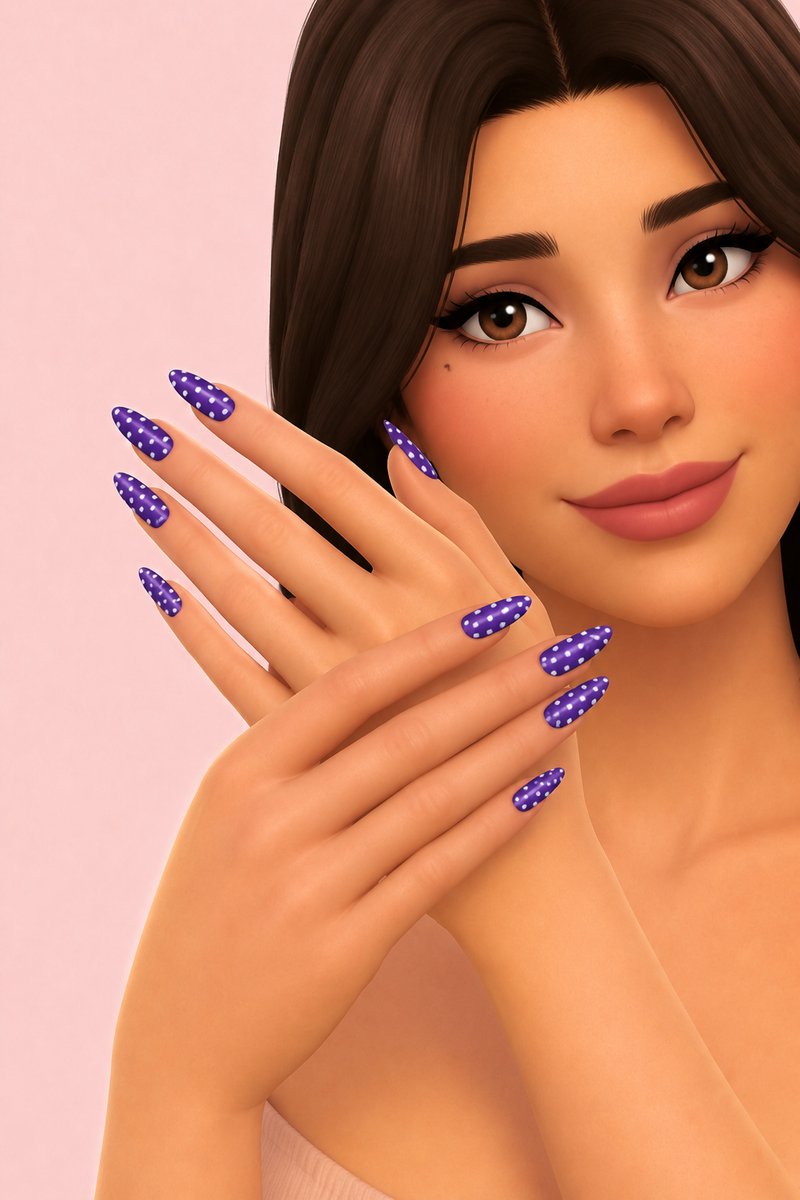 Dot Dot Dot Nails custom content (CC) for Sims 4 by trillyke
