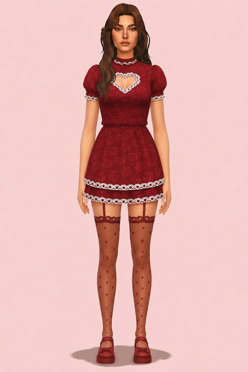Lovebird Dress & Tights custom content (CC) for Sims 4 by trillyke