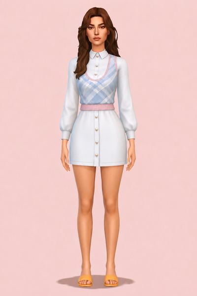 Helen Dress custom content (CC) for Sims 4 by huien