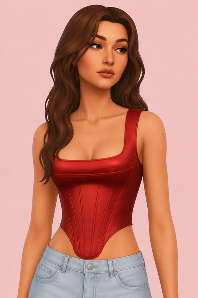 Dyanni Satin corset custom content (CC) for Sims 4 by Belaloallure1