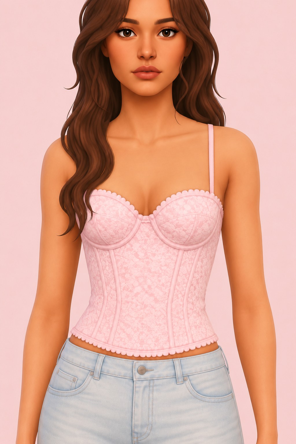 Mila Corset custom content (CC) for Sims 4 by caiocc