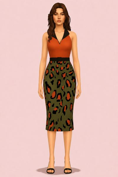 Retro dress - Amy custom content (CC) for Sims 4 by satterlly